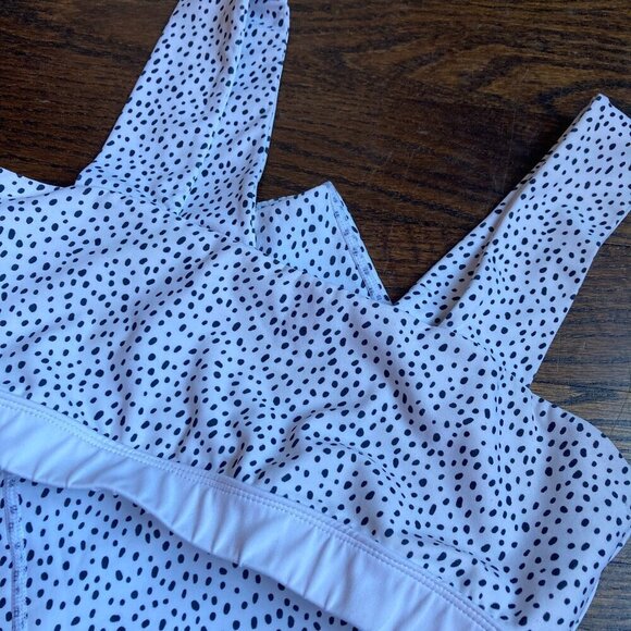 All Fenix Black & White spotted high ride leggings size L  & bra size  M - Picture 4 of 16